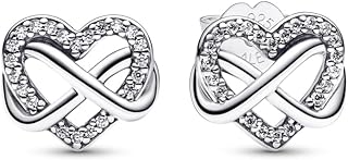 Pandora Sparkling Infinity Heart Stud Earrings