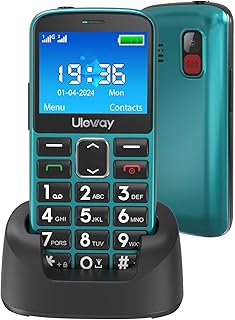 CHAKEYAKE Seniorenhandy mit Großen Tasten und 2,4 Zoll Display, Hörgeräte Kompatibel und SOS-Funktion, Dual SIM, Ladestation, Taschenlampe – Ideal für ältere Menschen