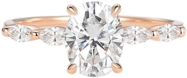 S925 10K 14K 18K Yellow White Rose Gold Engagement Rings For Women, Vintage 1.5 ct Oval Moissanite Engagement Ring For Her Anniversary Wedding Ring Free Engraving