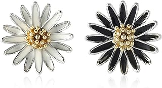 2 PCS Daisy Brooch Pin Corsage, Sweater Dress Shawl Elegant Jewelry Accessory Decor for Wedding Birthday Party Christmas Gift (White+Black)