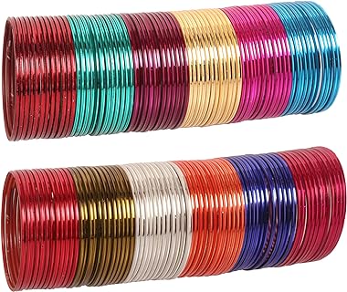 Bollywood Style Touchstone Indian Bangle Bracelets with Alloy Metal and Box Chain Design in Vintage Colors