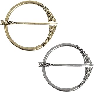 Vintage Viking Brooch Pin Lapel for Women Men Cloak Scarf Shawl Buckle Clasp Pin Brooches Penannular Brooch and Pin Sets Jewelry (01)