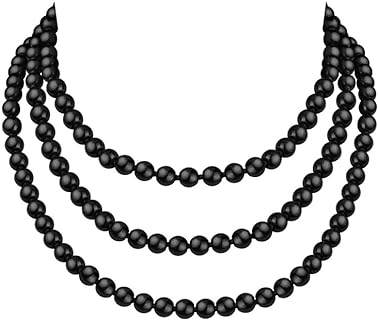 150cm Long Layered 1920s Imitation Pearl Choker Necklace Baroque Strands Beads Pearl Choker for Women Girls Wedding Bridal Jewelry Gifts