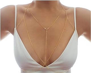 T-Row Dainty Body Chain with Crystal, Chain Bralette Top Body Chain, Bikini Body Jewelry for Women