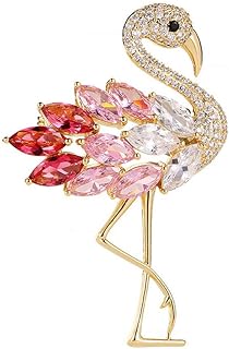 Colourful Flamingo Brooches Diamond Broaches for Women Crystal Rhinestone Animal Pins Colorful Diamond Party Vintage Womens Jewelry