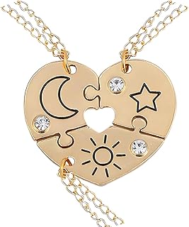 Collier d'Amitié QEQSHQO pour Filles : Ensemble de 3 Pièces avec Pendentif Hypoallergénique, Longueur 50cm, Idéal comme Cadeau d'Anniversaire ou Surprise Quotidienne pour Enfants