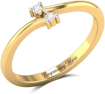 Personalized Diamond Engagement Ring for Women 925 Sterling Silver/Yellow Gold Diamond Promise Rings with 0.016 ct t.w. Lab Grown Diamond Custom Diamond Jewelry Gifts for Her