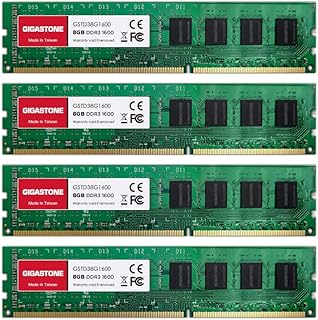 Gigastone Memoria RAM Escritorio 32GB DDR3 1600MHz, 1.5V Sin ECC, Ideal para Computadoras de Escritorio, Compatible con HP, Dell, ASUS, y Más