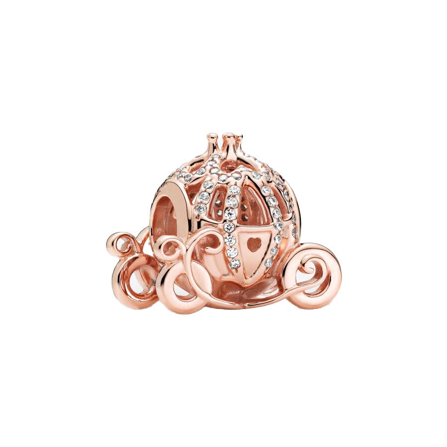 Feitery Rose Gold Charm Bracelet with Cubic Zirconia, Sterling Silver Chain for Women - Halloween and Christmas Gifts, Perfect for Pandora compatible