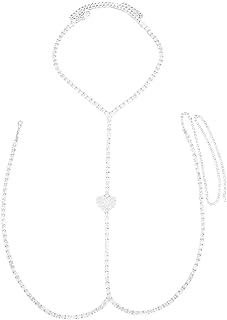 Body Chains for Women,Sliver Diamond Necklaces Bra Body Waist Chain, Crystal Sexy Heart Bikinis Body Jewelry for Women.