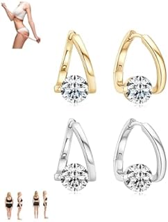 Women's Rioyaya Magnetic Lymphatic Drainage Earrings with French Wire Back, Metal Acupressure Cuff Design