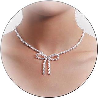 Pearl Choker Necklaces for Women Dainty Pearl Necklace White Pearl Bow Collar Necklaces for women Vintage Elegance Party Costume Jewelry for Women