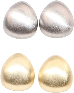 LA GAMBETA FASHION 2 Pairs Water Droplet Stud Earrings for Womens Sliver Pin Chunky 18K Gold Earrings and Silver Earrings