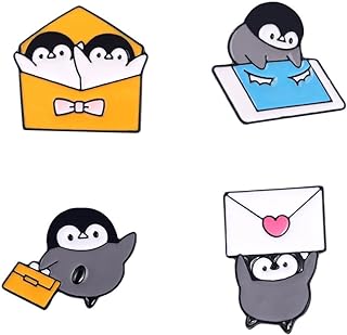 Cartoon Animal Enamel Pin Cute Envelope Penguin Brooch Cute Animal Penguin Brooch Badge Metal Badge Pin Cute Brooches Cartoon Enamel Brooch Pin for Clothes Bags Jackets DIY Accessory Christmas Crafts
