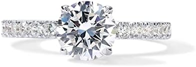 PAVOI 14K Gold Plated Round Cut Solitare Cubic Zirconia Engagement Ring for Women | Fake Wedding Ring for Women | Fake Engagement Ring | Promise Ring