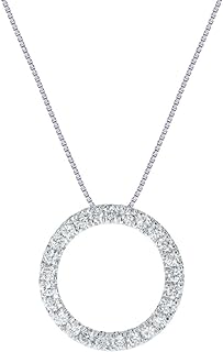 Lab Grown Circle Diamond Necklace For Women | GH Color VS/SI Clarity 1/6-1/2 CT. TW. Diamond Pendant Necklace in 925 Sterling Silver | Stunning Diamond Jewelry for Women