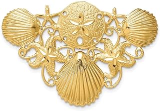 14k Yellow Gold Omega Slide Pendant for Women with Other-Clasp-Type, 40mm Wide, Satin Polished Finish, Hidden Bail Style, Fits Up to 3mm & 5mm Reversible Omega