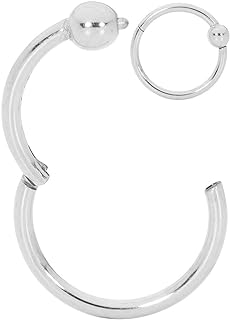 365 SLEEPERS Titanium 20G 18G 16G 14G 6mm-10mm BCR Ball Closure Septum Hinged Segment Nose Lip Ring Hoop Unisex Earrings Body Piercing Jewelry