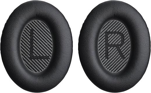 Aurivor Ersatz Ohrpolster für Bose QuietComfort Qc 15, 25, 35, 35ii: Hochwertiges Protein Leder, ideal für Komfort und Geräuschisolierung, 9,9 x 7,6 x 1,8 cm