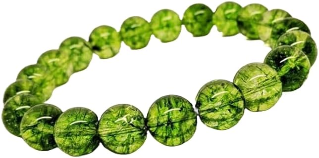 Natural Natural Peridot 8mm rondelle smooth 7inch Semi-Precious Gemstones Beaded Bracelets for Men Women Healing Crystal Stretch Beaded Bracelet Unisex