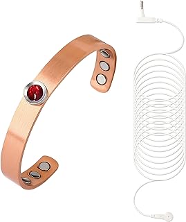 Copper Bead Grounding Bracelet with Magnetic Clasp for Pain and Energy Balance, Adjustable Size, Unique Design, Ideal for Daily Use & Gifting