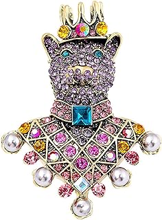 Realistic King Bear Design in Colorful Alloy and Crystal, King Bear Alloy Brooch with Vivid Bear Head Design, Versatile and Chic Addition to Your Wardrobe, Stylish Accessory for Any Outfit