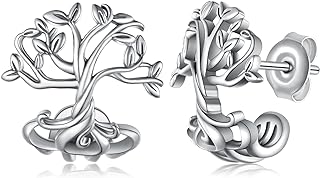 Mushroom/Sunflower/Tree of Life/Dragon/Celtic Claw Stud Earrings 925 Sterling Silver Claw Cuff Earrings for Women Girls