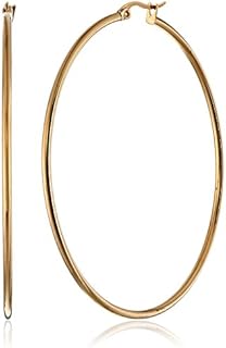 Amazon Essentials Stainless Steel Rounded Tube Hoop Earrings (50mm)