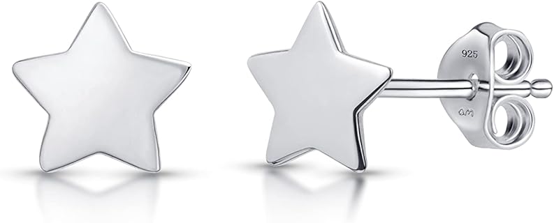 Boucles d'oreilles étoile Amberta en argent sterling 925, élégantes et confortables, parfaites pour un usage quotidien ou des occasions spéciales, fabriquées en Thaïlande