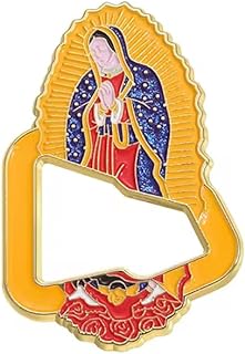 Pin Clasp Virgin Mary Brooch-Stainless Steel, Suitable for Men and Women, Mexican Lapel Design-No Gemstone