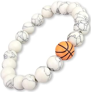 Women's Stretch Bead Bracelets, Soccer, Basketball, Baseball Charm Sport Charms