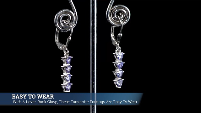 Sterling 925 Silver Platinum Over Blue Tanzanite Drop Dangle December Birthstone Earrings for Women Jewelry Valentines Day Gifts