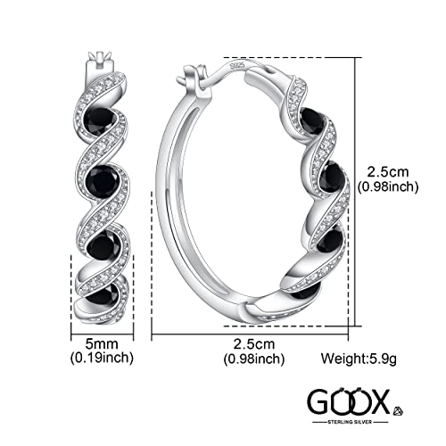 Sterling Silver Earrings, 925 Sterling Silver Hoop Earrings for Women Cubic Zirconia White Gold Plated Hypoallergenic Silver Earrings for Women Trendy Graduation Birthday Party Jewelry Gifts