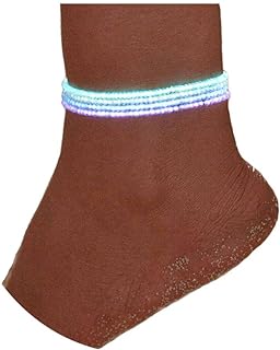 FMR Boho Multilayer Beaded Anklets Bracelet Fluorescence Glowing Anklet Chain Colorful Beads Fashion Foot Jewelry for Women and Girls