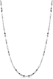 Kooljewelry 14k White Gold 1.9 mm Mirror Flat Link Chain Necklace