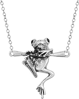 Jude Jewelers Bronze Frog Pendant Necklace with Box Chain and Lobster Clasp Adorned with Cubic Zirconia - Vintage Style Summer/Holiday Charm