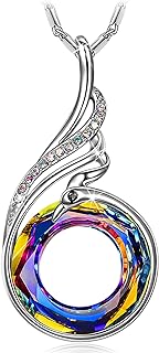 C-Link Sterling Silver Clasp, Austrian Crystal Slide Pendant for Omega Necklace, Kate Lynn Phoenix Design, Lucky Gift for Women