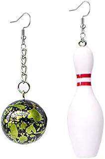 coadipress 3D Bowling Ball and Pins Earrings for Women Girls Big Size Unique Funny Ball Sport Resin Dangle Drop Statement Earrings Jewelry Gift Bowling Lover Player