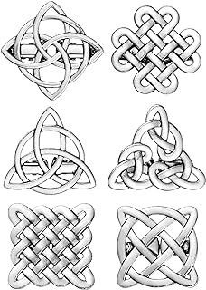 6 Pieces 1.97x 1.97inch Celtic Knot Dress Cinch Clips Set Cardigan Clip Retro Brooch Clips Sweater Collar Clip for Women Girls Dress Shirt Shawl Coat, 6 Styles