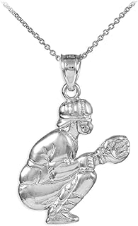 Spring Ring Clasp Sterling Silver Baseball Pendant Necklace with Rolo Chain for Sports Enthusiasts - USA-Made Charm Design