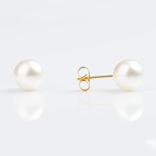 STUDEX Sensitive White Pearl Stud Earrings | Hypoallergenic and Nickel Safe for Sensitive Ears | Gold Plated Posts | High Fashion Earrings for Women and Men