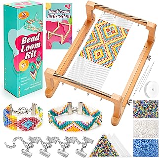 PP OPOUNT Kumihimo Bead Bracelet Kit for Adults in Crystal & Wood with Adjustable Loom Design