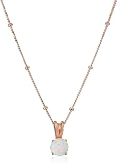 MORGAN & PAIGE Sterling Silver Created Opal Pendant Station Necklace, 18"