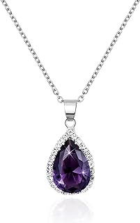 Linawe Crystal Chain Necklace for Women Trendy, Statement Diamond Pendant, Cubic Zirconia Summer Beach Boho Jewelry Set, 14K Gold/Rose Gold/Silver Birthstone Necklace