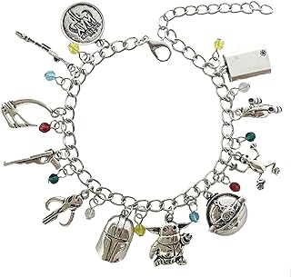 Stranger Things Charm Bracelet Gift for Women with Box Chain and Lobster Claw Clasp - Zinc Metal