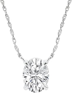2 Carat Lab-Created Diamond Pendant Necklace, Cable Chain, Set in 14K White Gold for Women, Variety of Exquisite Shapes Available - The Perfect Sustainable Luxury Gift
