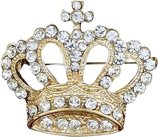 Crystal Rhinestone Princess Queen Crown Brooch Pin Tiara Crown Brooches for Women Girls Crown Tiara for Wedding Party/Banquet/Birthday