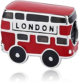 Silver Traveler's Charm Bracelet - Sterling Silver with Cubic Zirconia- Enriched with Airplane, Liberty Statue, Lighthouse & Colosseum - Ideal Valentine's Day Gift