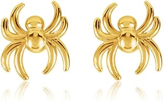 Delicate Spider Cartilage Stud Earrings for Women Girls Dainty 925 Sterling Silver 14K Gold Plated 20G Screw Back Helix Tragus Sensitive Ears Piercing Studs Cute Animals Hypoallergenic Jewelry Gift