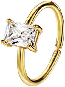 Dazzling Cubic Zirconia Radiant Cut Engagement Ring, 2ct, 18K Gold Plated, Adjustable Sterling Silver Band for Women and Teen Girls
